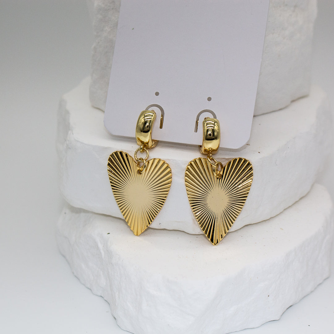 Golden Crinkle Hearts