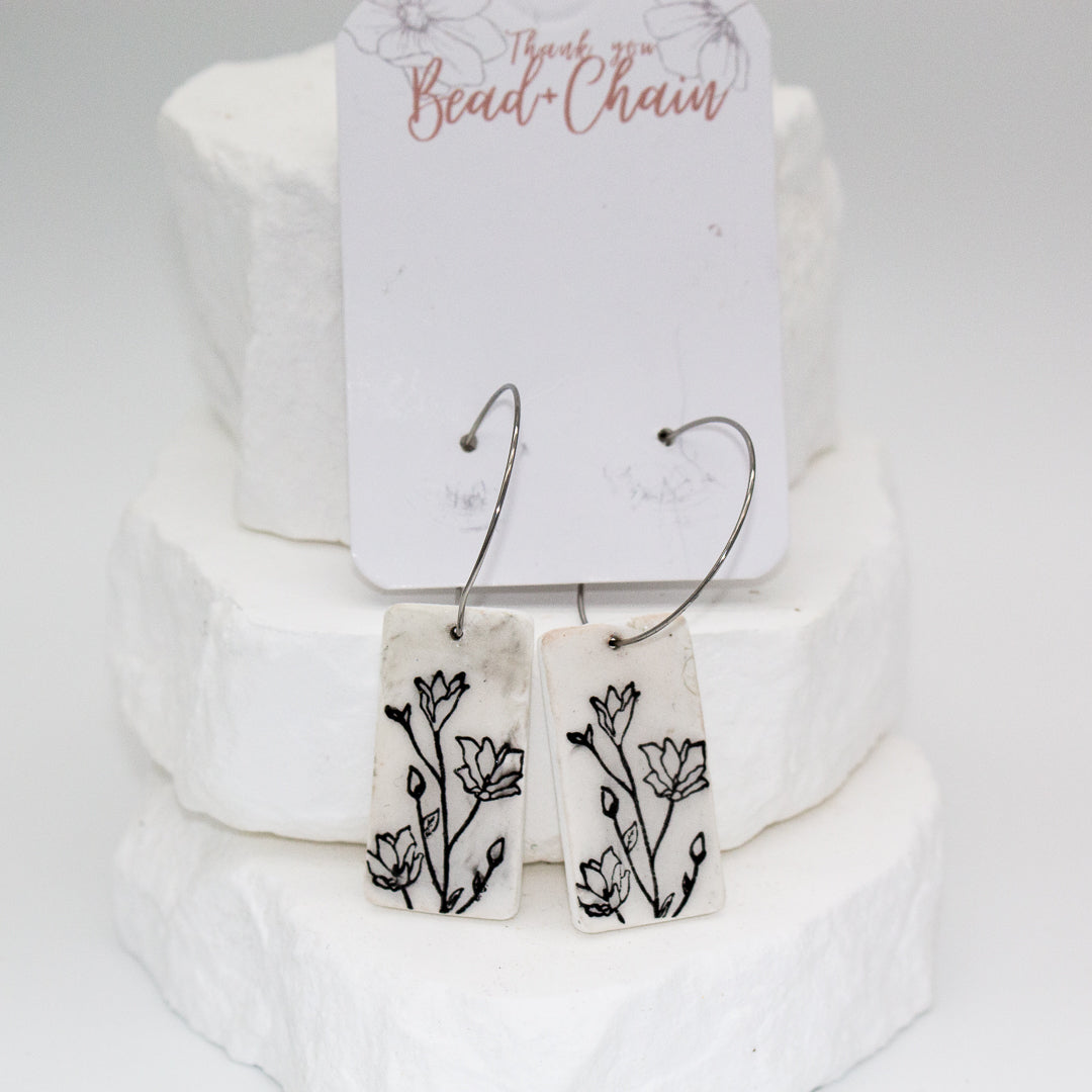 Ink Stamped Wildflowers